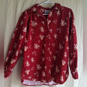 Corduroy Red Floral Shirt